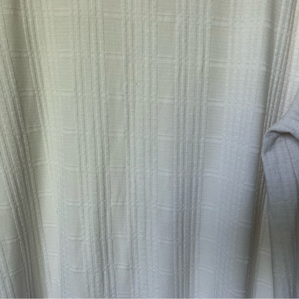 J. Jill Ivory Textured 3/4 Sleeve Boat Neck Tunic Blouse Size Large - Picture 8 of 15